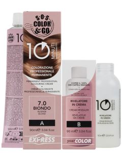 Sos Color&Go set permanent professional 10 min colouring cream - 7.0 Blonde